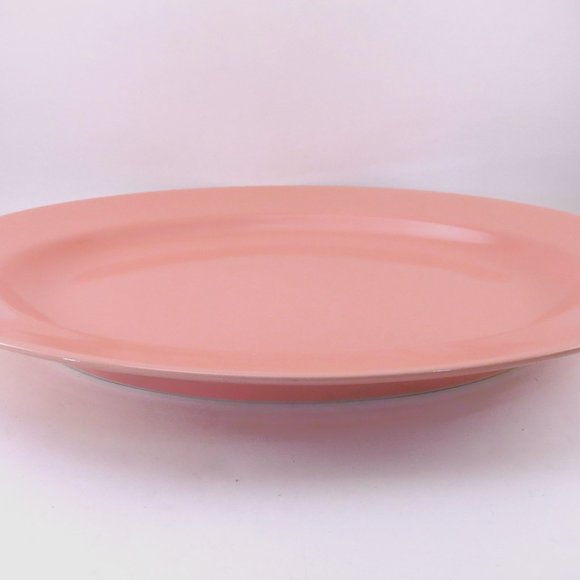Fitz and Floyd Coral Peach Oval Serving Platter Total Color Spectrum Japan - Picture 2 of 4